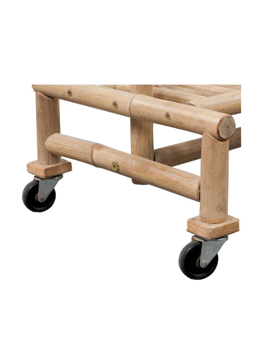 vidaXL Τροχήλατη Κρεμάστρα Δαπέδου από Bamboo Μπεζ 100x40x150cm