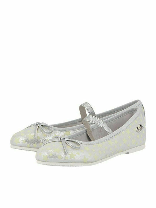 Lulu Kids Ballerinas Μπαρέτα με Αστεράκια Mirtilla LB010050S-0050 with Elastic Strap Silver