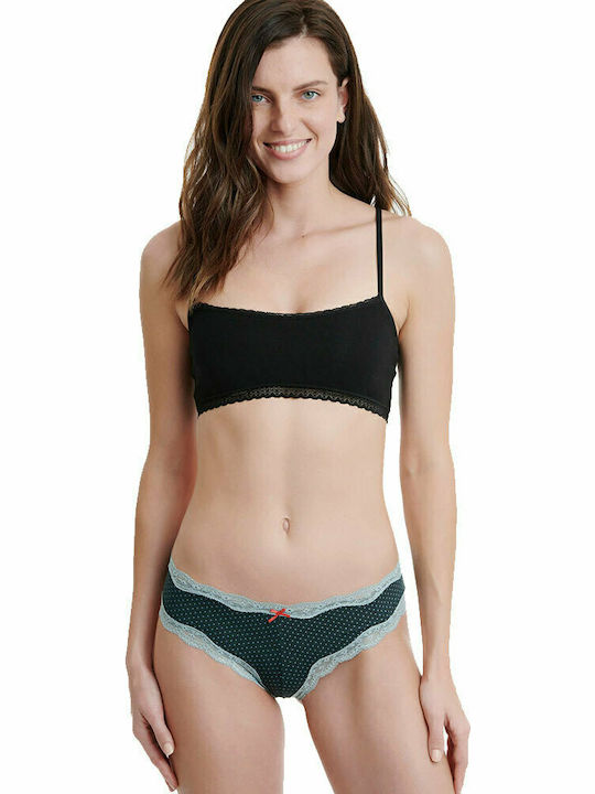 Damen Slip 2Pack mit Spitze Grün