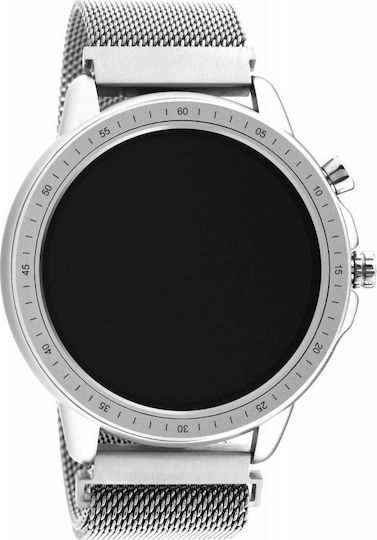 Oozoo Q00305 45mm Smartwatch με Παλμογράφο (Ασημί)