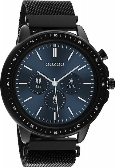 Oozoo Q00309 45mm Smartwatch με Παλμογράφο (Μαύρο)