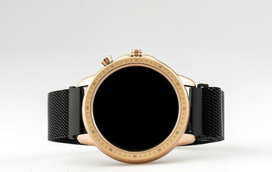 Oozoo Q00308 45mm Smartwatch με Παλμογράφο (Ροζ Χρυσό)