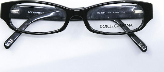 Dolce & Gabbana Γυναικείος Κοκκάλινος Σκελετός Γυαλιών Μαύρος DG3064 501