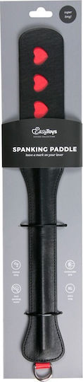 Easytoys Fetish Collection Long Leather Paddle with Heart Paddle in Black Color