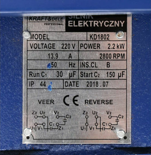 Kraft & Dele Motor Electric Cu O Singură Fază 2.9hp Viteza Maximă 2800rpm 220V