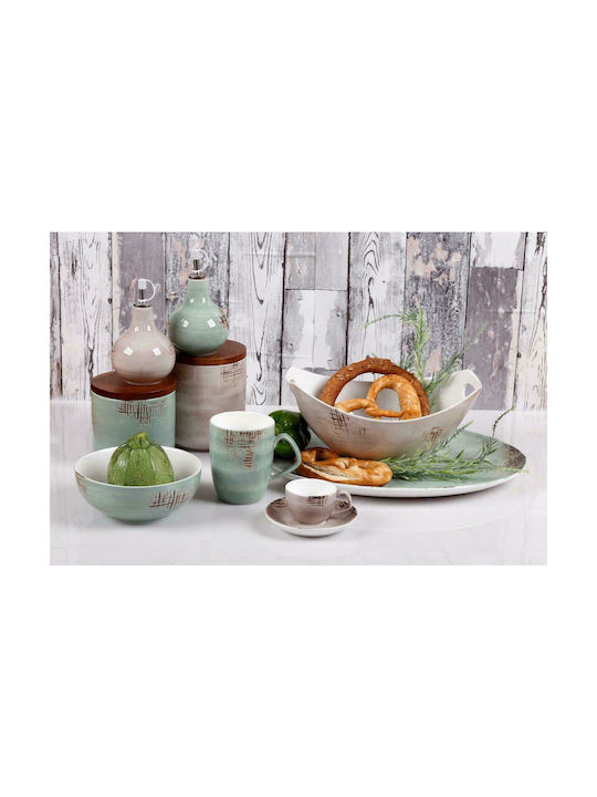 Cryspo Trio Country Mix Set 2 Pieces Coffee Porcelain Jars with Lid 12cm
