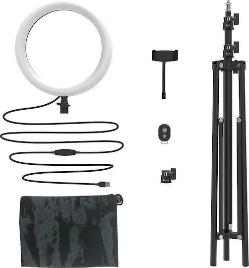 BlitzWolf BW-SL2 Lumină Inelară 26cm cu Trepied de Pardoseală și Suport pentru Telefon