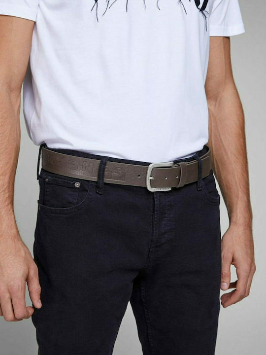 Jack & Jones Ανδρική Ζώνη από Δερματίνη Black Coffee