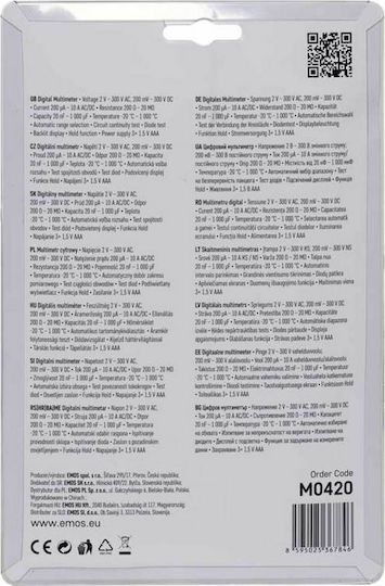 Emos M0420 Ψηφιακό Πολύμετρο με Μέτρηση AC / DC / Αντίστασης