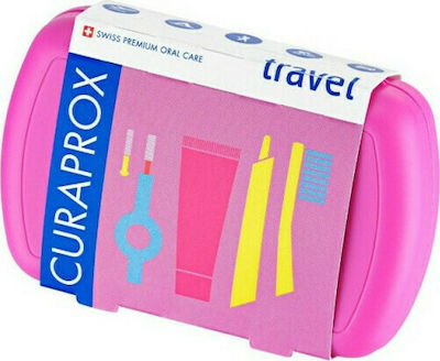 Curaprox Be You Travel Set Manual Toothbrush Ultra Soft Pink