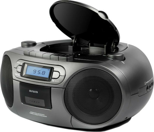 Aiwa Φορητό Ηχοσύστημα BBTC-550 με Bluetooth / CD / MP3 / USB / Κασετόφωνο / Ραδιόφωνο σε Ασημί Χρώμα