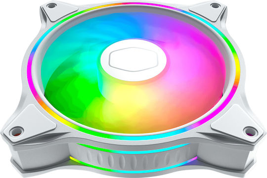 CoolerMaster Masterfan MF120 Halo 4-Pin PWM ARGB Lighting Case Fan White