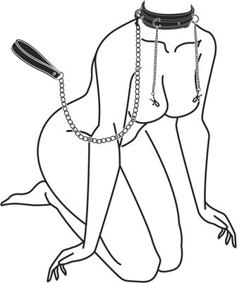 Easytoys Fetish Collection Leather Collar with Nipple Chains BDSM Kit in Black Color