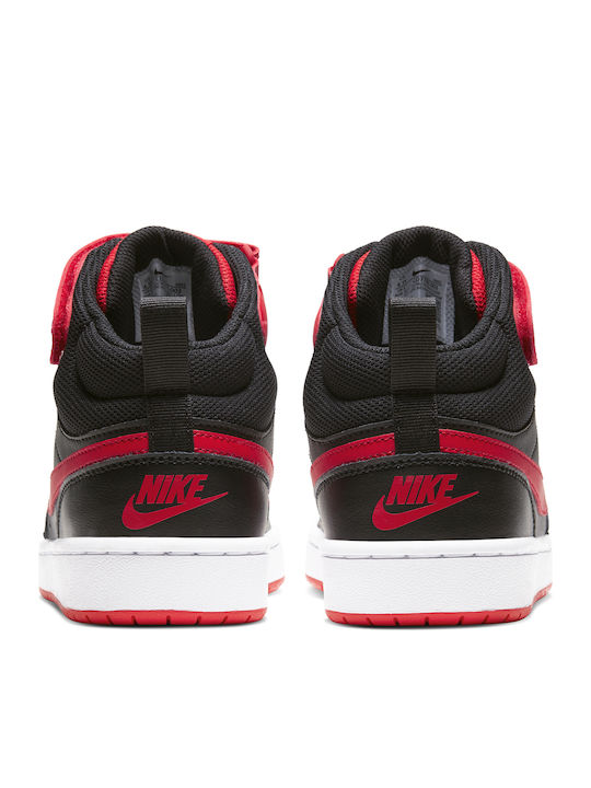 Court Borough Mid 2 Kinder Sportschuhe Basketball mit Schnürsenkeln Schwarz / University Red / Weiß