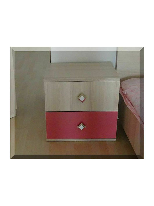 11105 Kinder Nachttisch Hölzernes Jeison-Dark Pink 55x44x51cm