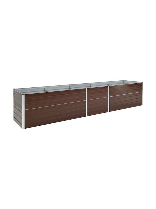 vidaXL Elevated Brown Planter Box Metallic Brown 400x80x77cm.