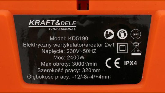 Kraft & Dele Електрически аератор и култиватор за трева 2400W Аератор Електрически 2400W
