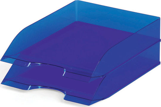 Durable Transparent Plastic Filing Tray Blue 33.7x25.3x6.3cm
