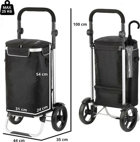 Allround Cruiser Shopping Trolley Black 45x35x100cm