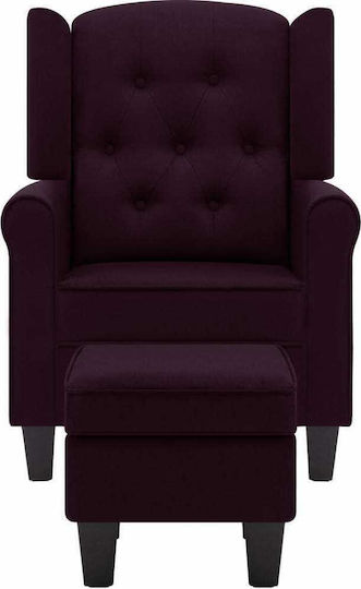 Bergère with Footstool Purple 68x78x94cm