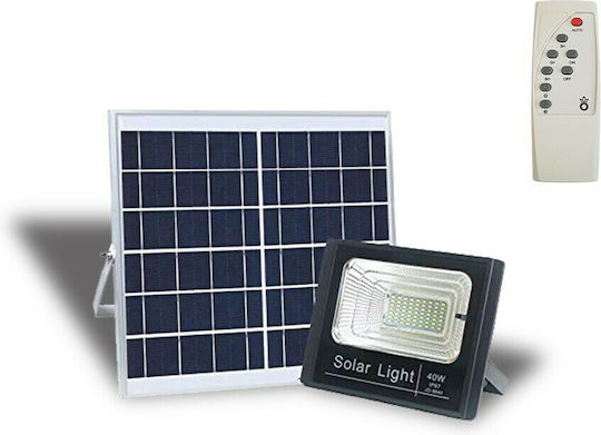 Lucas LED Στεγανός Ηλιακός Προβολέας LED 40W Ψυχρό Λευκό 6400K με Τηλεχειριστήριο IP66