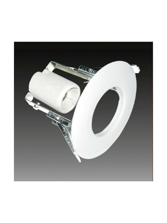 Aca Кръгла Металик Вграден Спот с Патрон Вграден LED R50 Бял 9.5x9.5см. 1бр