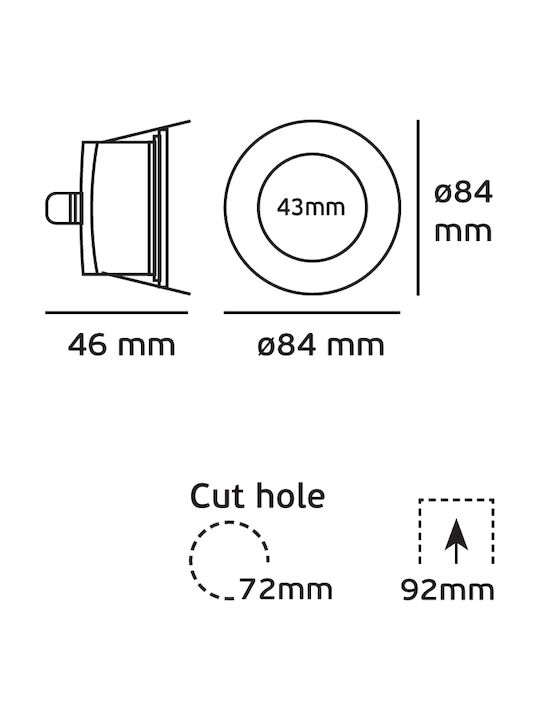 VK Lighting Waterproof Outdoor Ceiling Spot GU5.3 MR16 in Silver Color 64173-018121