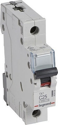 Legrand 1-Pole Automatic Circuit Breaker 25A 6kA 230V Τύπου C 403436