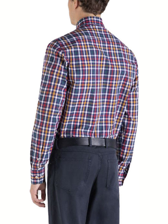 Paul & Shark Men's Shirt Long Sleeve Cotton Checked Multicolour