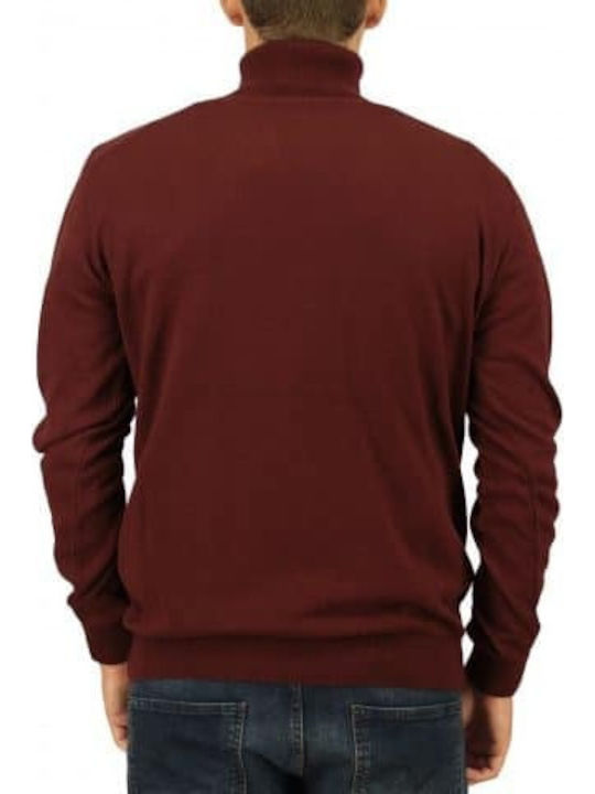 Freeman Clothing Cesar Men's Long Sleeve Sweater Turtleneck Burgundy