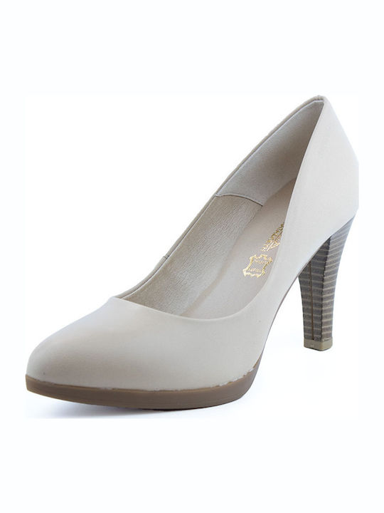 Leather Ivory Beige Heels