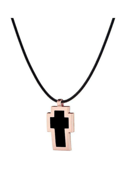 Very Gavello Men's Rose Gold Cross 9K with Cord Tattoo VPTA X
