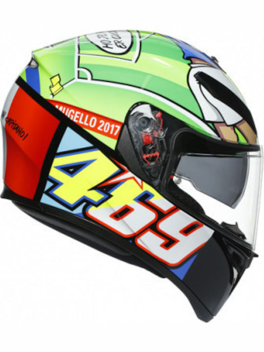 AGV K-3 SV Rossi Mugello 2017 Motorcycle Helmet Full Face ECE 22.05 1490gr with Sunvisor 210301A0MY009005