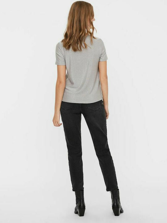 Vero Moda Damen Bluse Kurzärmelig Gray