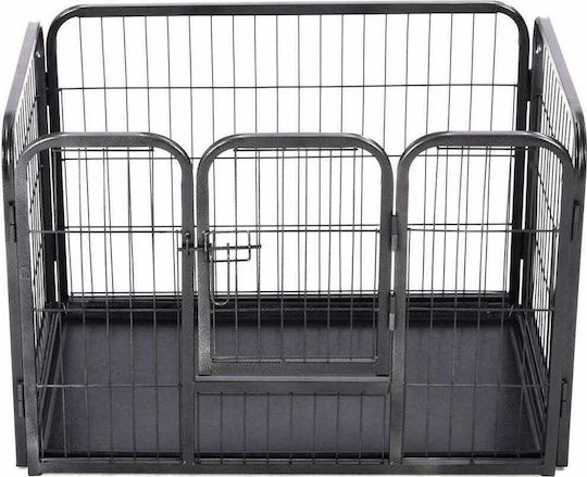 vidaXL Металик Парк За Кучета 93x63x61см Черен