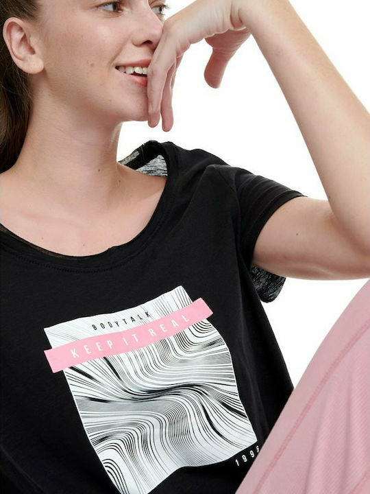 BodyTalk 1202-97228 Γυναικείο Αθλητικό T-shirt Μαύρο