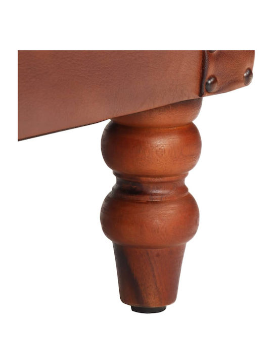 Sessel aus echtem Leder Coffee 77x63x76cm