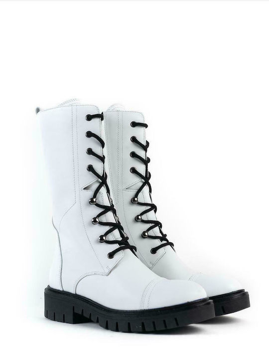 Women's Leather Boots MIA FIRENZE 4212 NAUSICA BIANCO WHITE