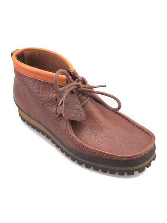 Clarks Wallabee Low Δερμάτινα Γυναικεία Μποτάκια Ταμπά