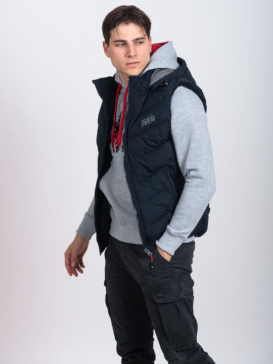 Αμάνικο Μπουφάν Puffer Navy Μπλε