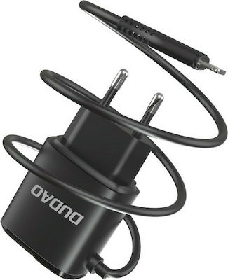Dudao Φορτιστής με Ενσωματωμένο Καλώδιο Lightning 12W Μαύρος (A2ProL)