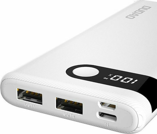 Dudao K9Pro-01 Power Bank 10000mAh cu 2 Porturi USB-A Alb
