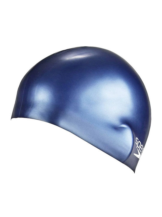 Speedo Plain Flat Silicone Adults Swimming Cap Blue