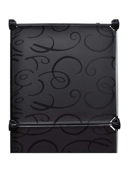 Triple Door Wardrobe Black and white 115x37x150cm