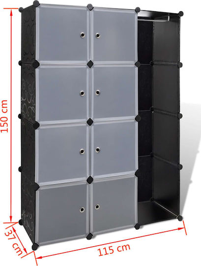 Dreifachtür Kleiderschrank Black and white 115x37x150cm