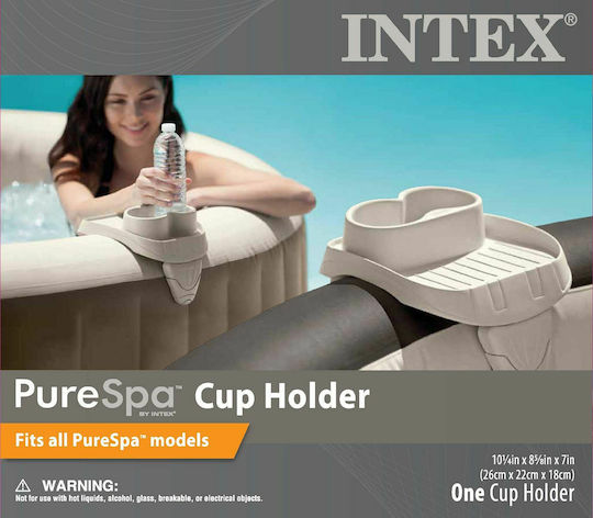 Intex Отделящ Сервитьорски Поднос За Спа Аксесоари За Басейн 18x26x22см Бежов