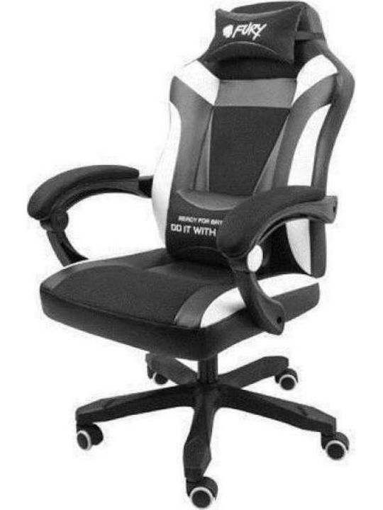 Fury Avenger M+ Καρέκλα Gaming Δερματίνης Μαύρο/Λευκό