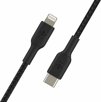 Belkin Braided USB-C to Lightning Cable 30W Black 2m (CAA004bt2MBK)