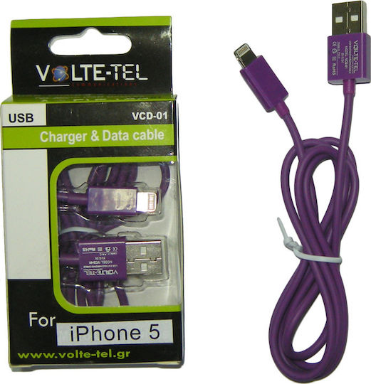 Volte-Tel USB to Lightning Cable Μωβ 1m (8118746)