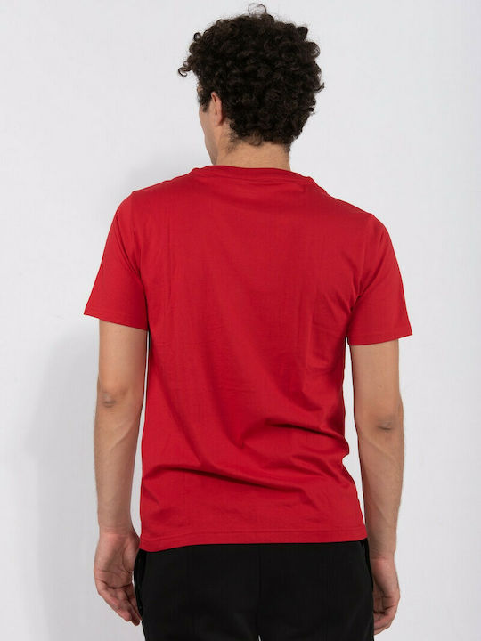 New Balance Essentials Stacked Logo Ανδρικό T-shirt Κόκκινο με Λογότυπο